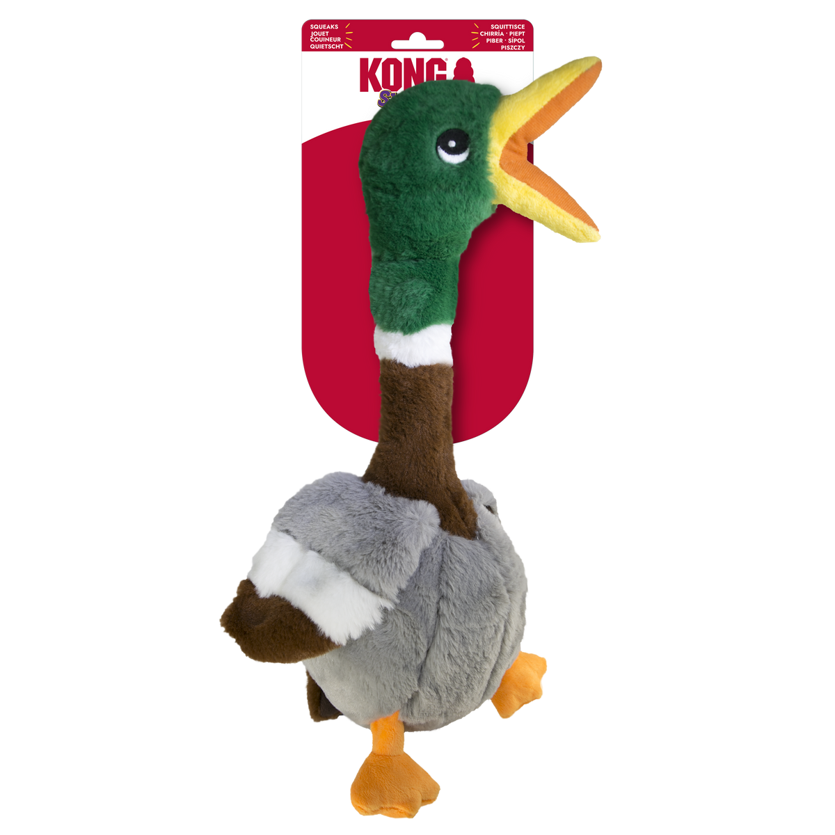 KONG Shakers Honker Duck Large Dog Toy, in packaging