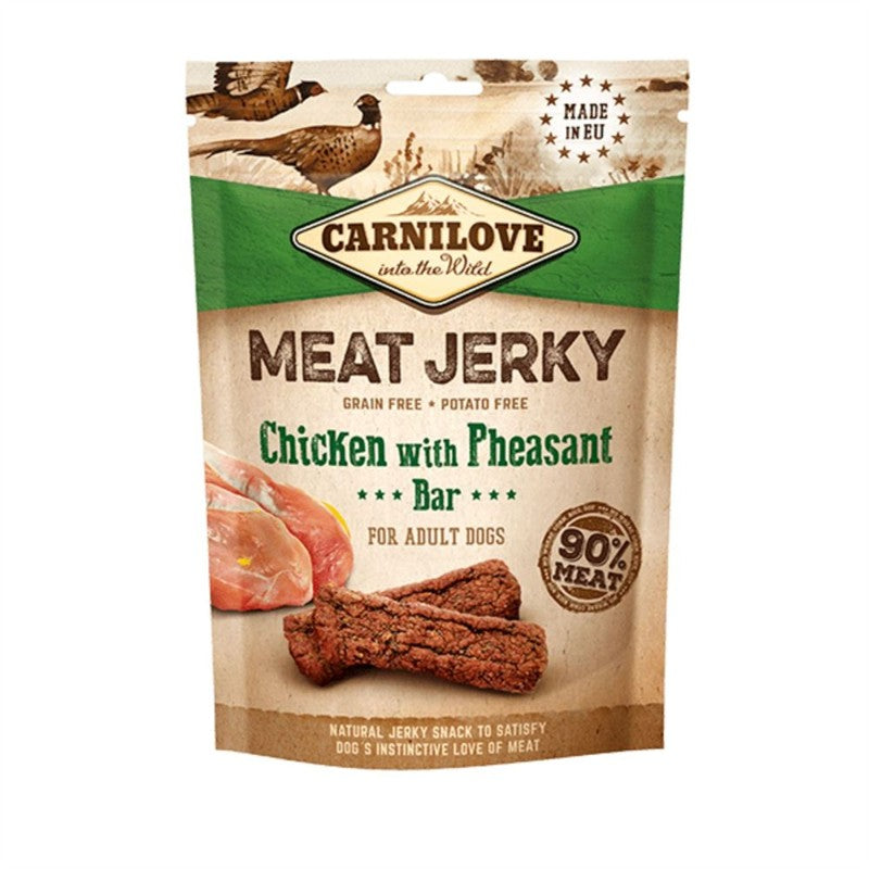 Carnilove Meat Jerky Chicken, Phesant 100g