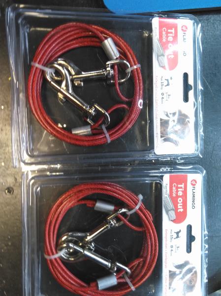 Flamingo Tie Out Cable 3m Max15kg Red