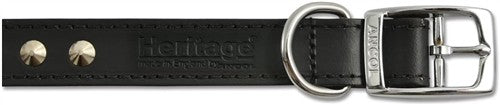 Ancol Sewn Studded Collar Black 36cm Size 2 (Dog) 