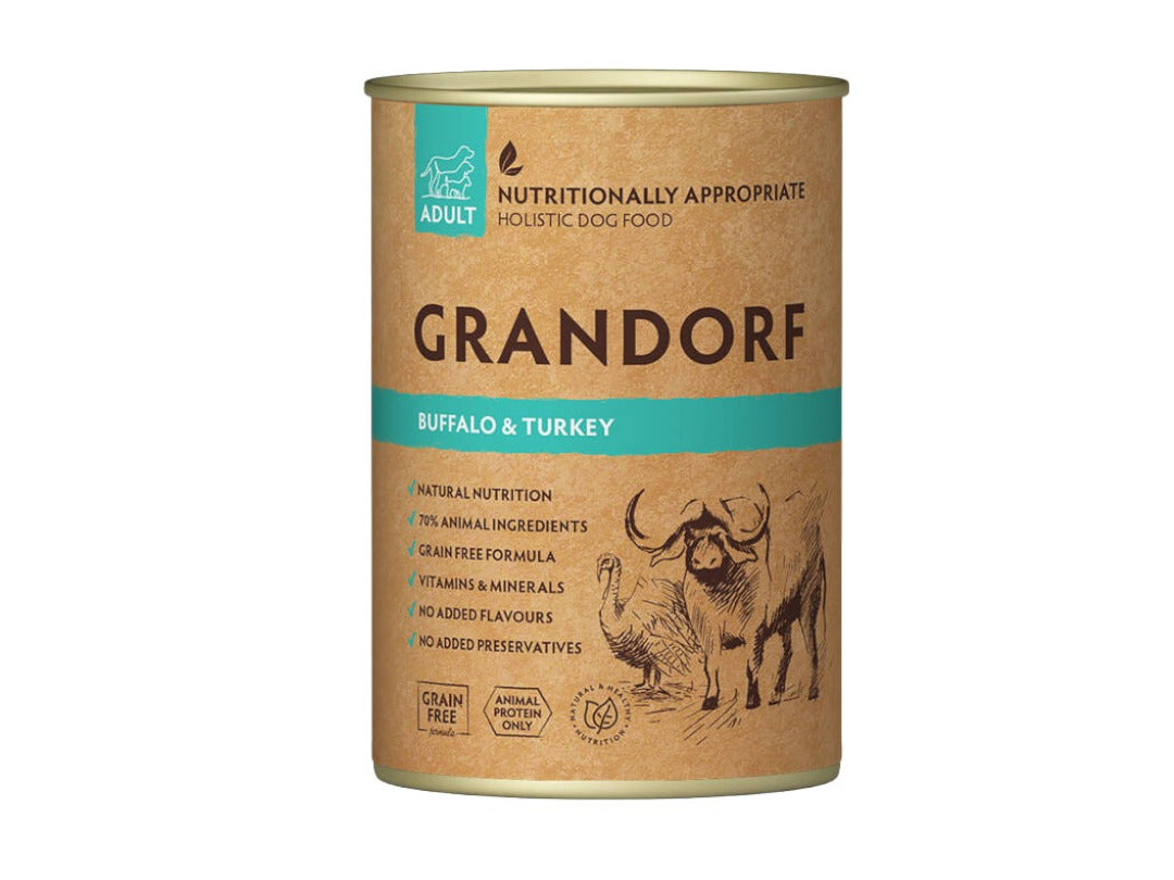 Grandorf Adult Buffalo And Turkey Tin 400g | Petshop Near Me