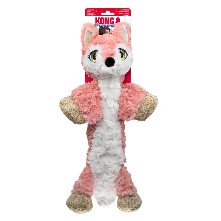 KONG Low Stuff Flopzie Fox Medium Dog Toy, in packaging
