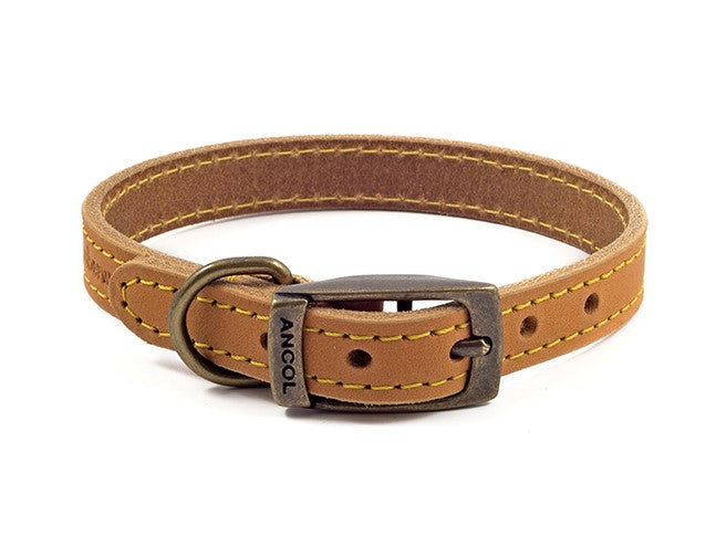 Ancol Timberwolf Leather Collar Mustard 41cm (Dog) 
