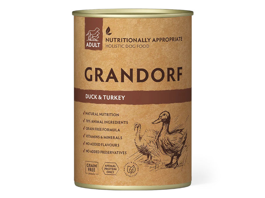 Grandorf Adult Duck And Turkey Tin 400g | Petshop Near Me