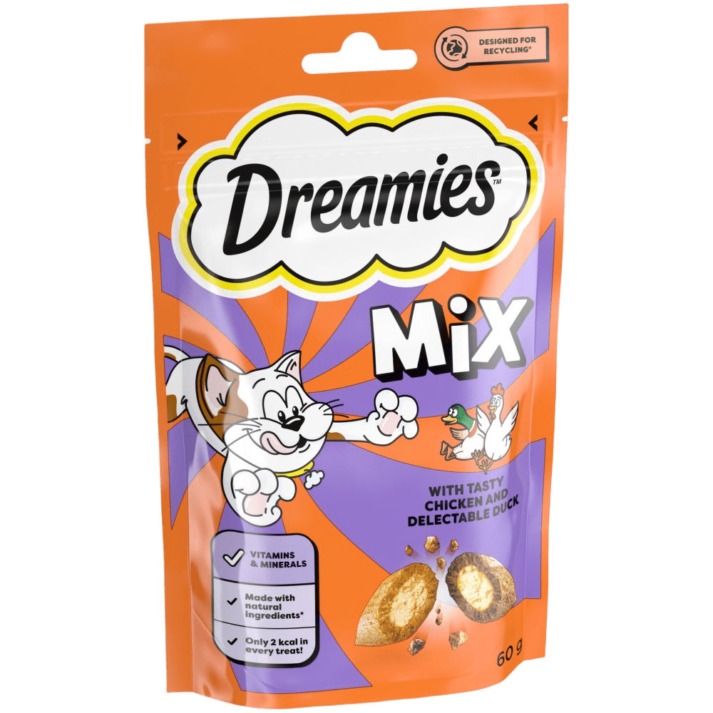 Dreamies Mix Cat Treats with Chicken and Duck 60g