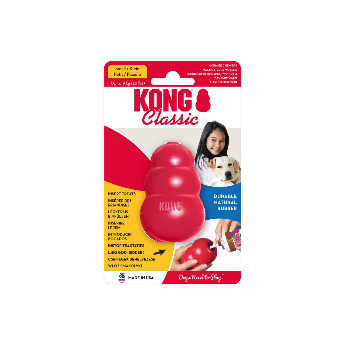 KONG Classic Toy Red - Small, in packaging