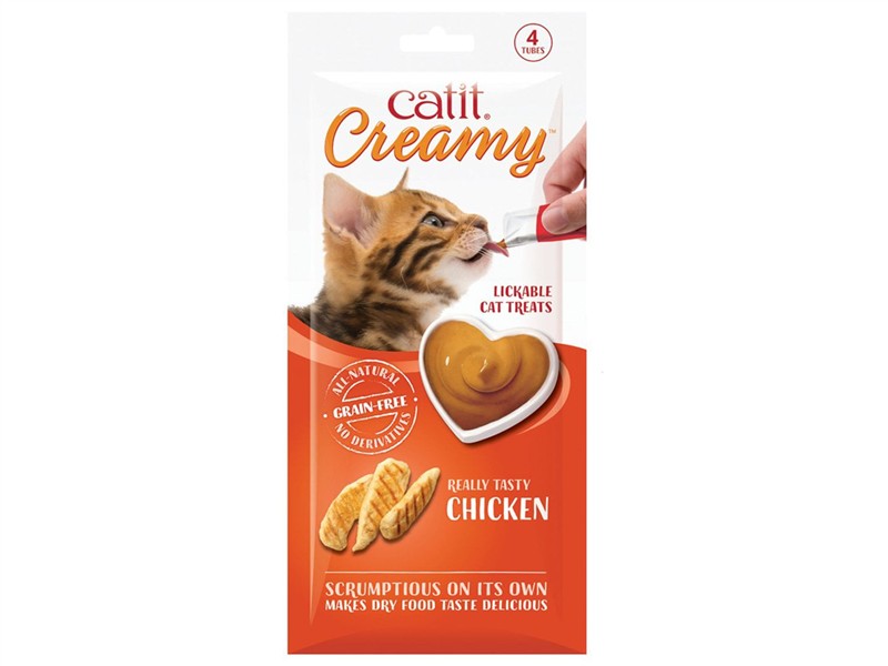 Catit Creamy Treats Chicken 4PK Strips Cat Treat
