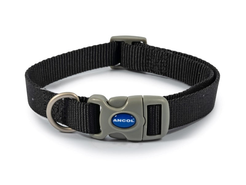 Ancol Viva Nylon Adj Collar Black Size 5-9 (Dog) 