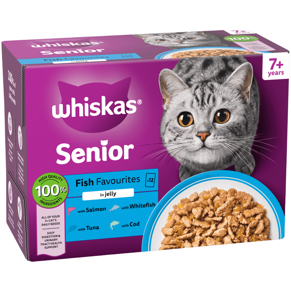 Whiskas 7+ Cat Pouches Fish Favourites in Jelly 12x85g