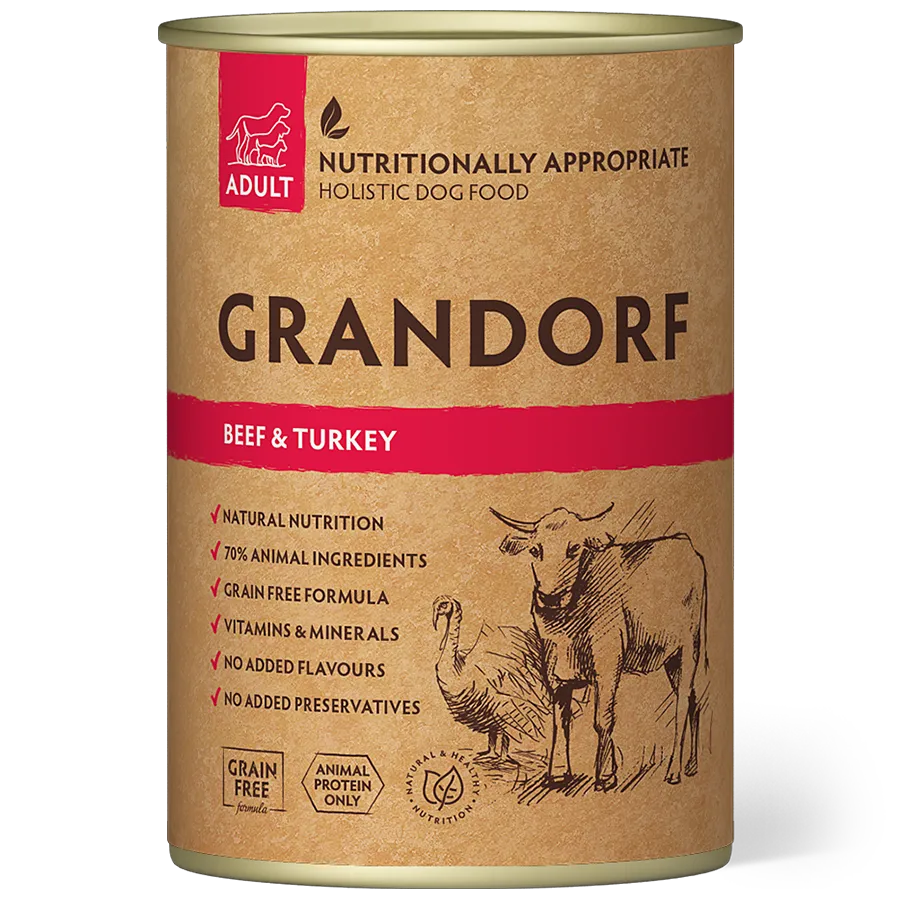 Grandorf Adult Beef and Turkey 400g Tin