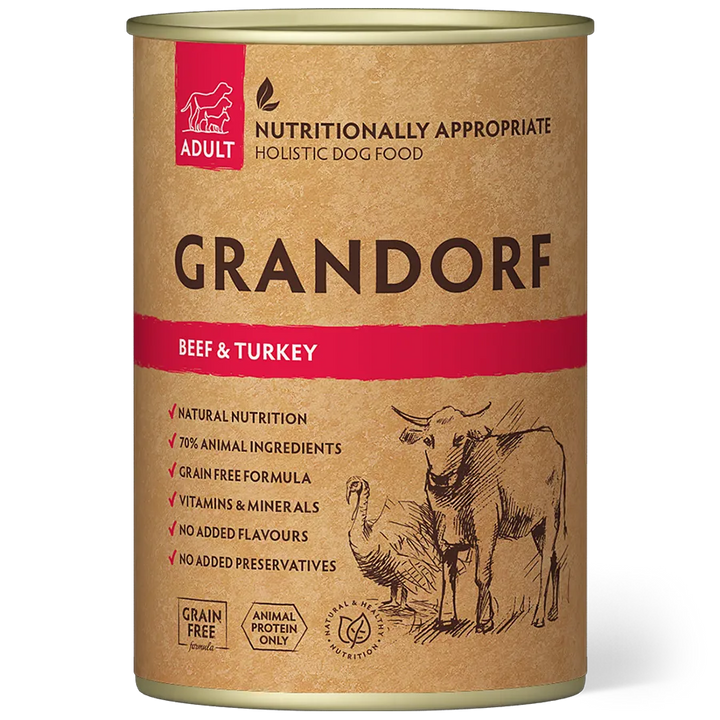 Grandorf Adult Beef and Turkey 400g Tin