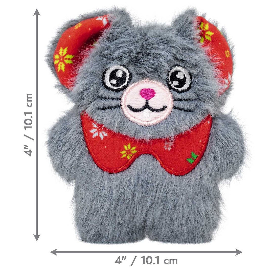 KONG Holiday Cat Snuzzles Mouse Grey, Christmas cat toy