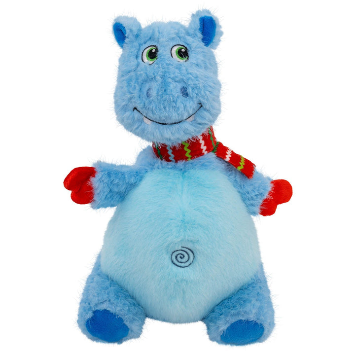 KONG Holiday Knots Belly Hippo Blue Medium Large, Christmas dog toy