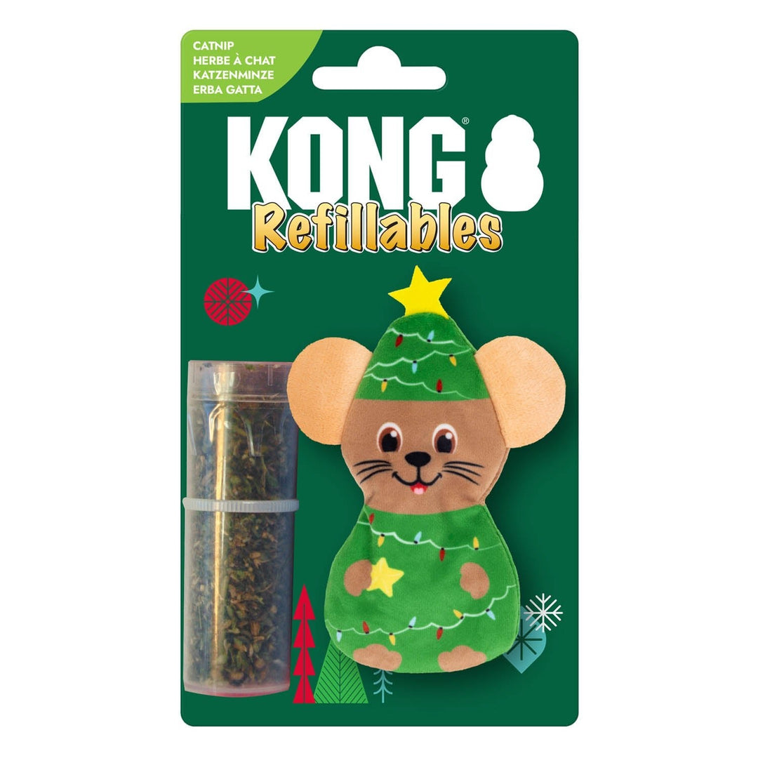 KONG Holiday Refillables Mouse, Christmas cat toy