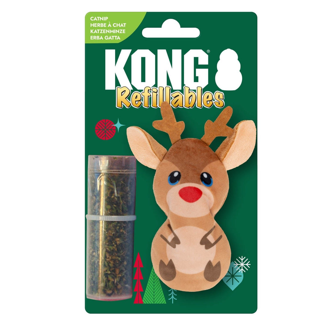 KONG Holiday Refillables Reindeer, Christmas cat toy