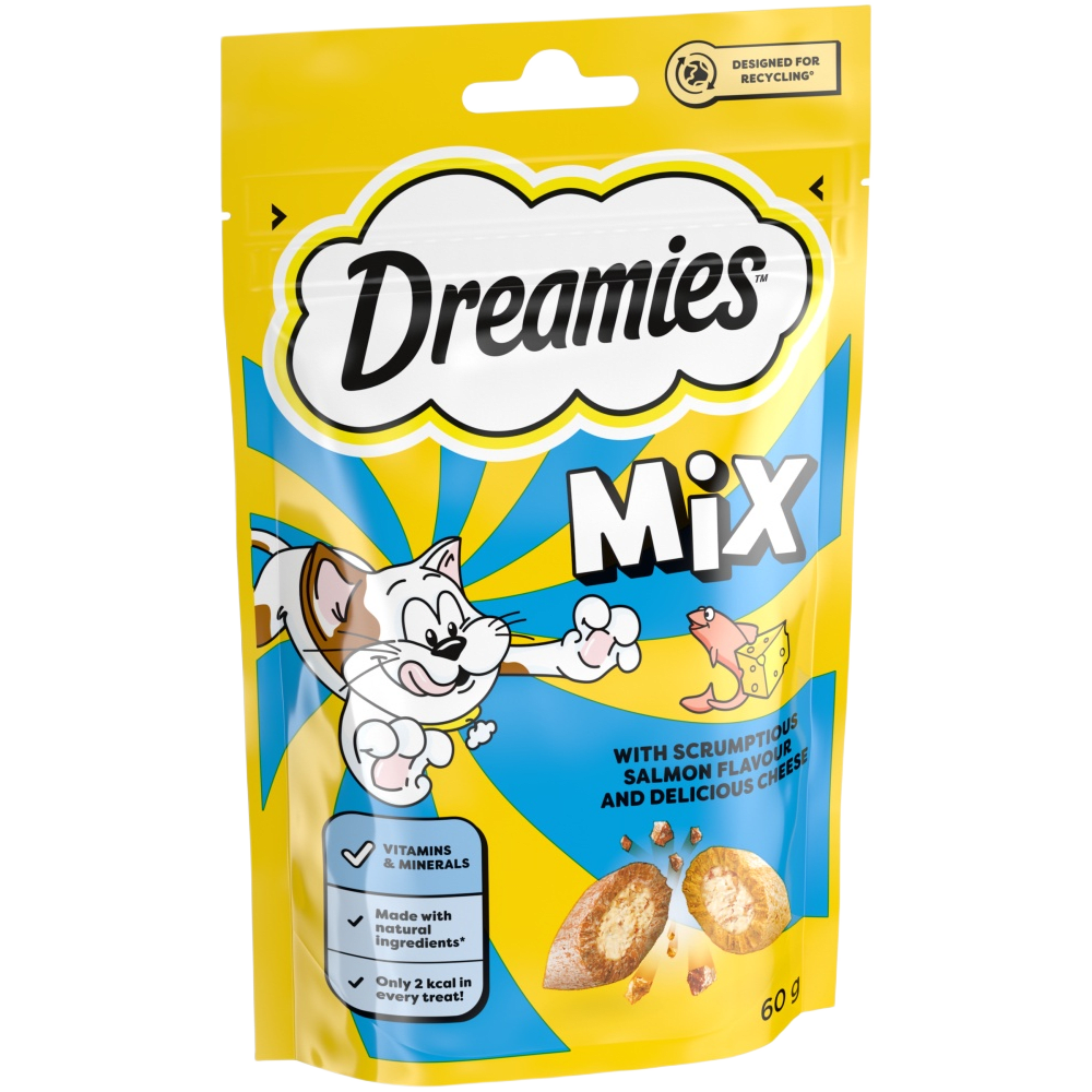 Dreamies Mix Cat Treats with Salmon and Cheese 60g