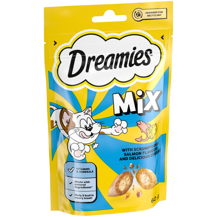 Dreamies Mix Cat Treats with Salmon and Cheese 60g