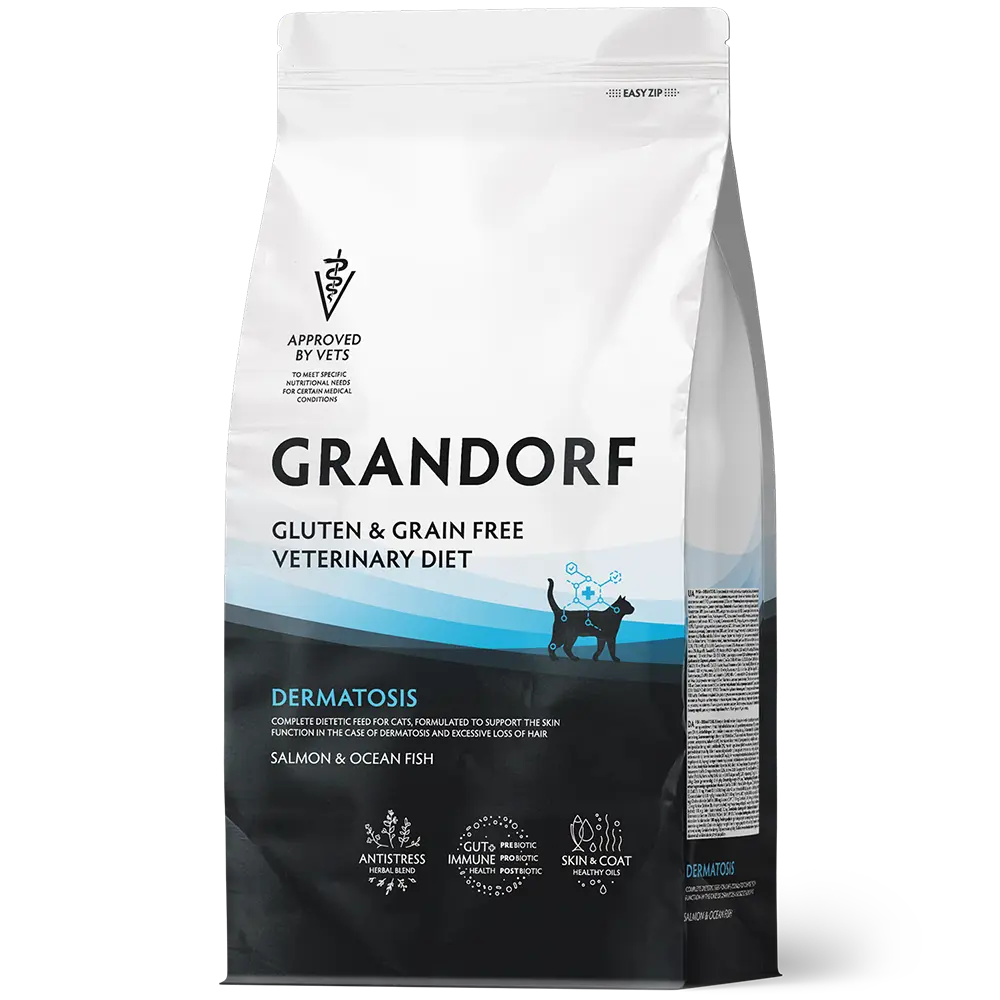 Grandorf Veterinary Diet Dermatosis Fish Dry Cat Food 400g