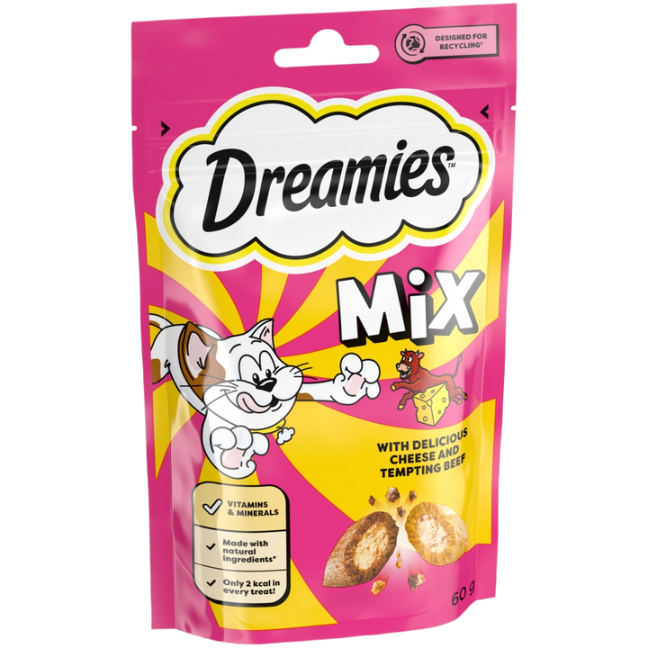 Dreamies Mix Cat Treats with Beef and Cheese 60g