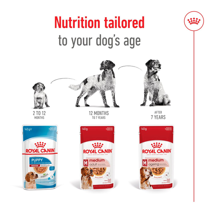 Royal Canin Medium Adult Wet Pouch 10x140g, view 6