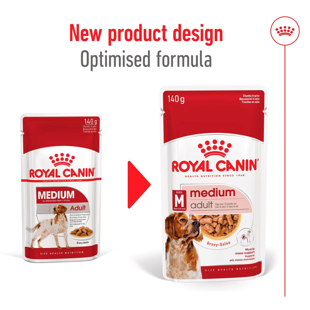 Royal Canin Medium Adult Wet Pouch 10x140g, view 5