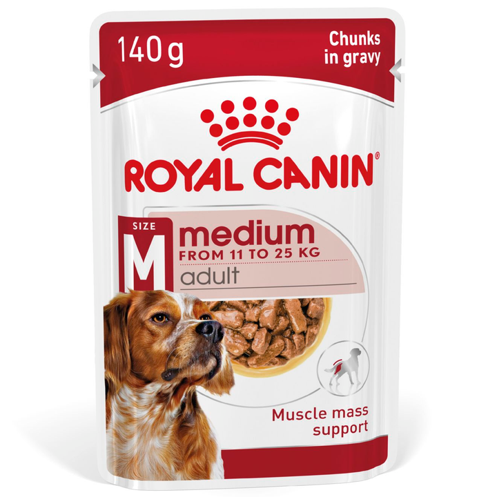 Royal Canin Medium Adult Wet Pouch 10x140g, view 2