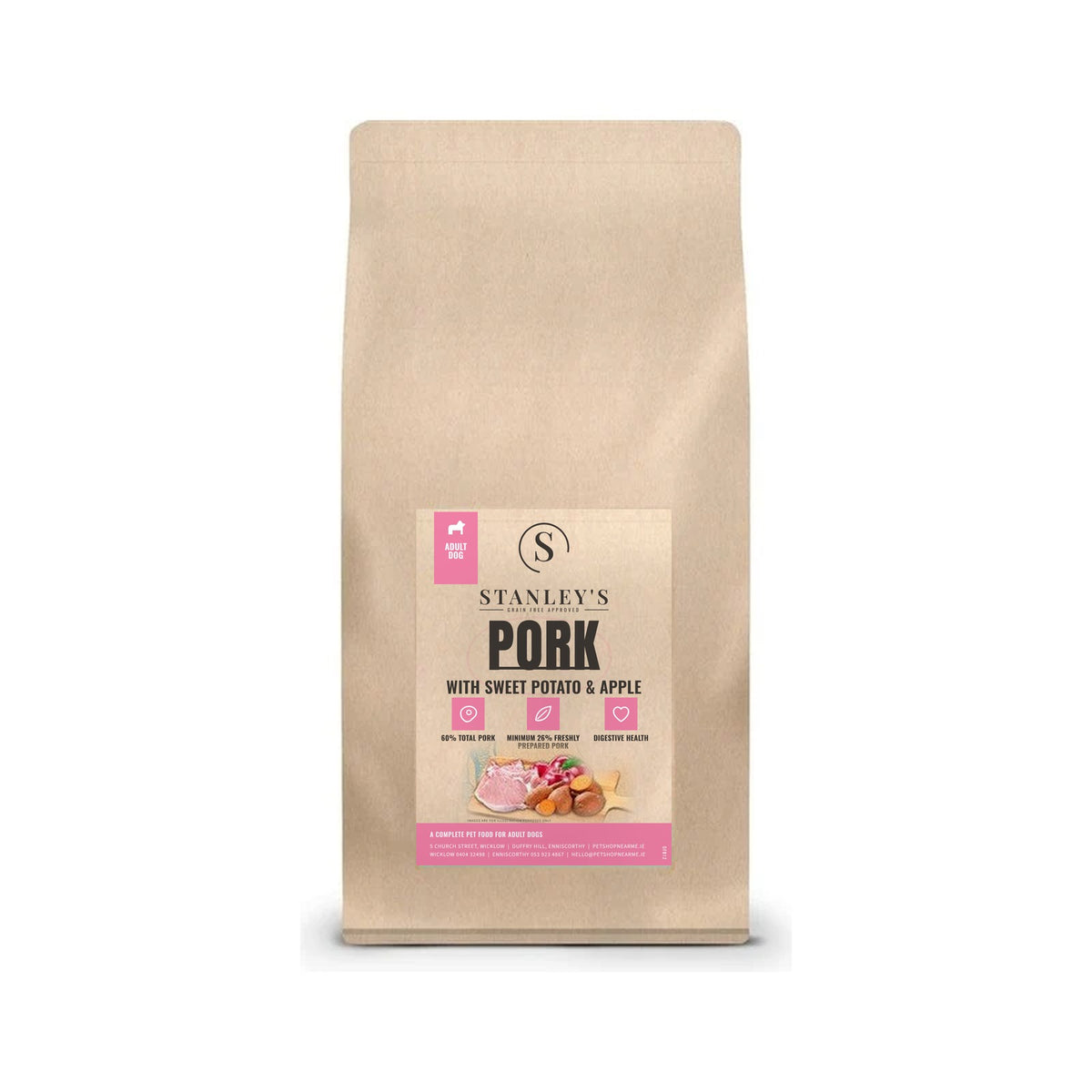 Stanley's Grain Free Pork and Sweet Potato, front of bag