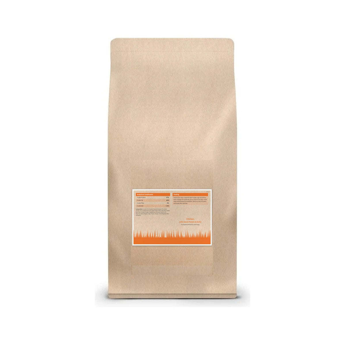 Stanley's Grain Free Chicken and Sweet Potato, back of bag with composition and analysis
