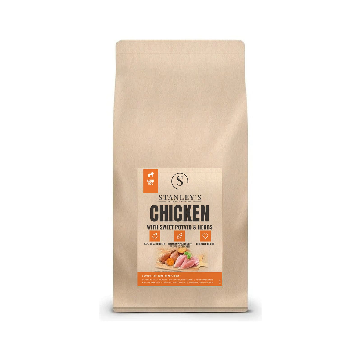 Stanley's Grain Free Chicken and Sweet Potato, front of bag