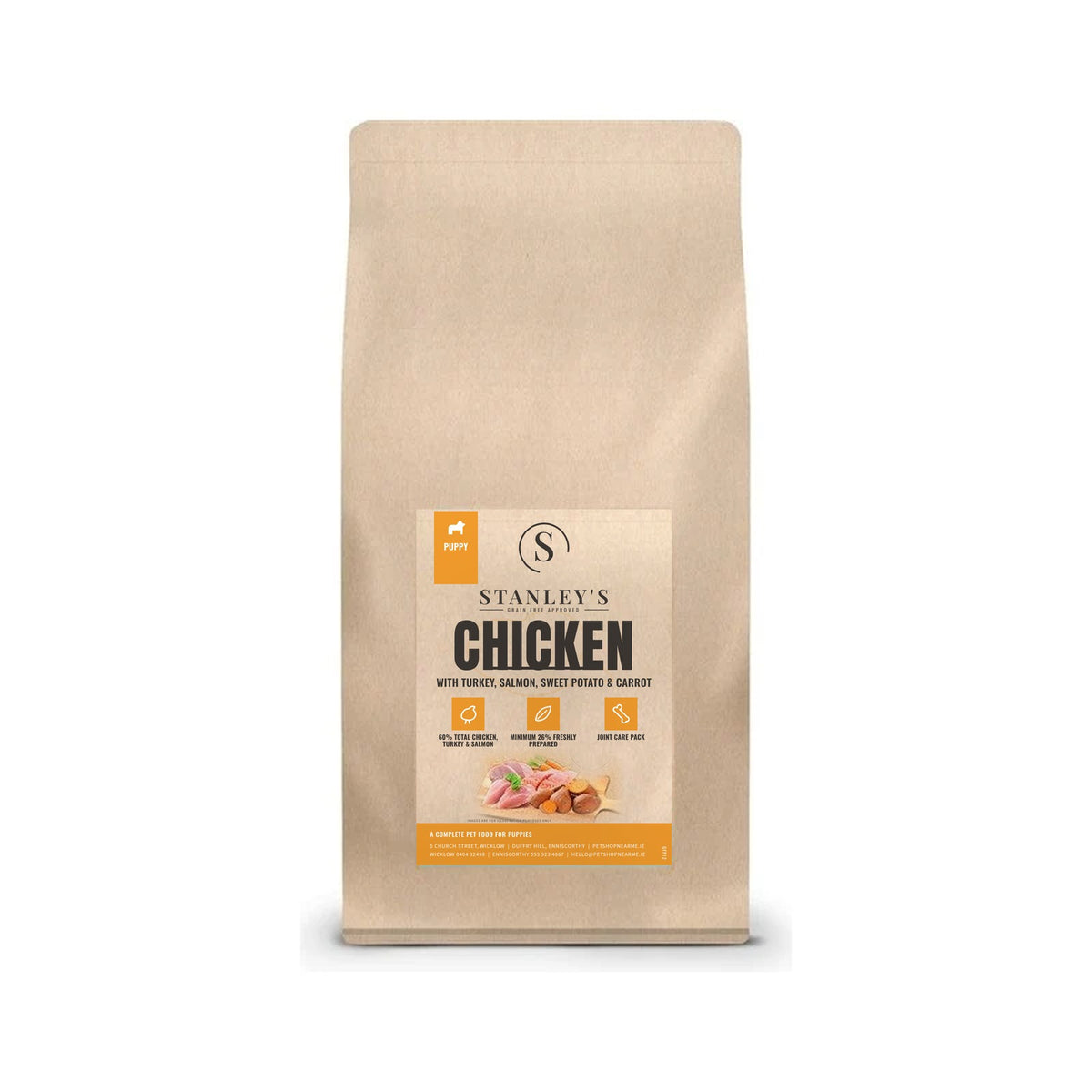 Stanley's Grain Free Puppy Chicken and Sweet Potato, front of bag