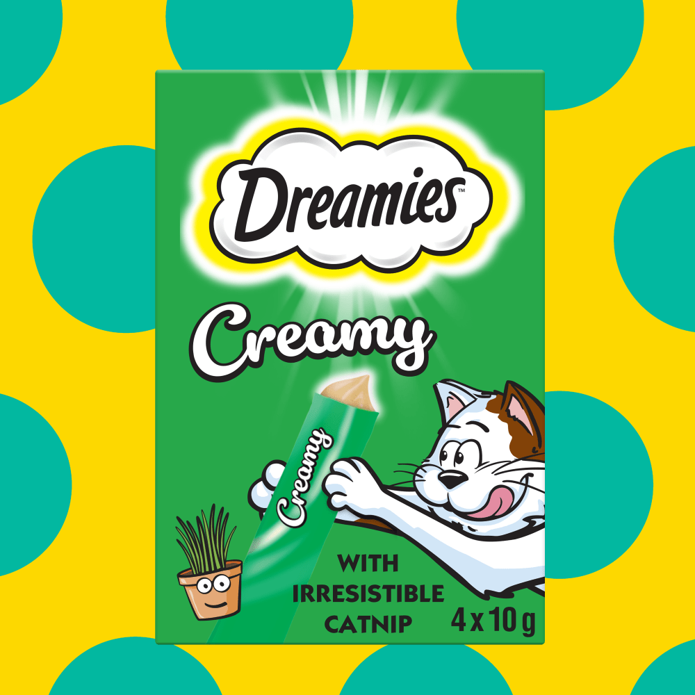 Dreamies Creamy Cat Treats with Catnip 4x10g, view 6